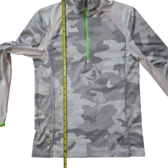 RLX Ralph Lauren S Fits 4-6 Gray White Slim Top 1/4 Zip Golf Beach - Picture 9 of 11